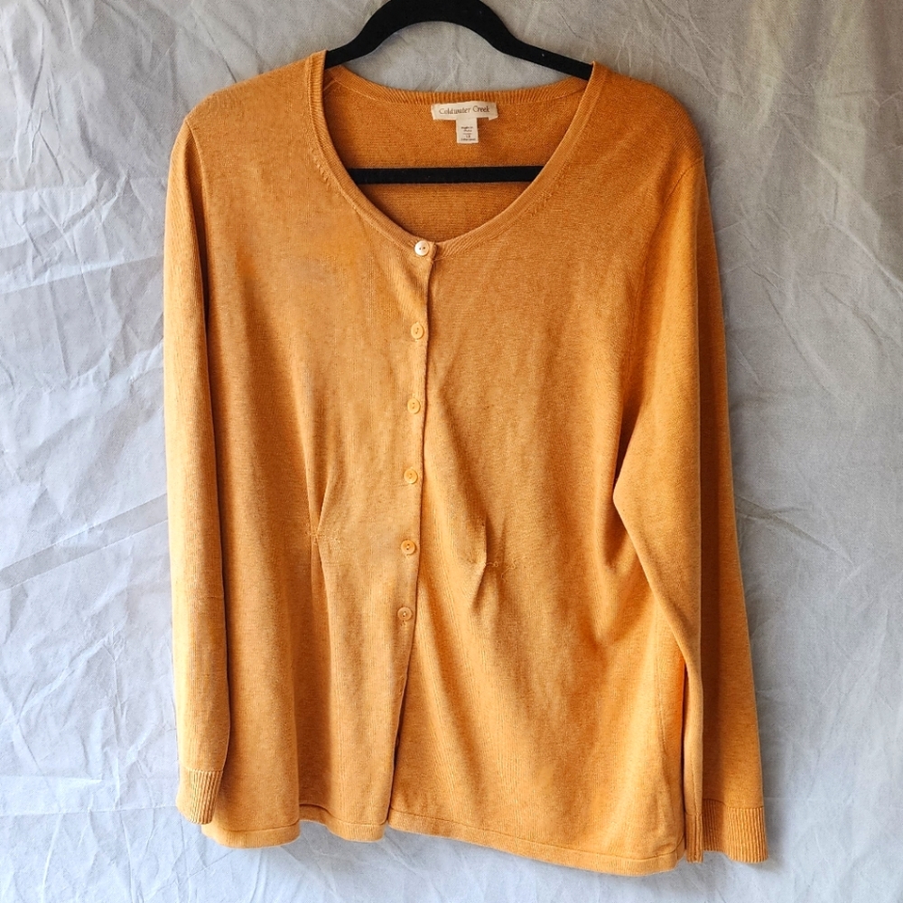 Coldwater Creek Mustard Cardigan